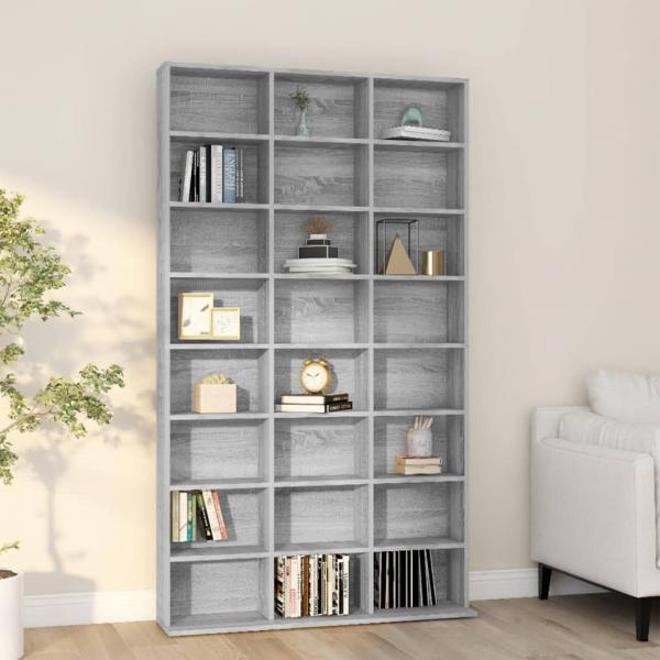 ARDEBO.de - CD-Regal Grau Sonoma 102x23x177,5 cm Holzwerkstoff