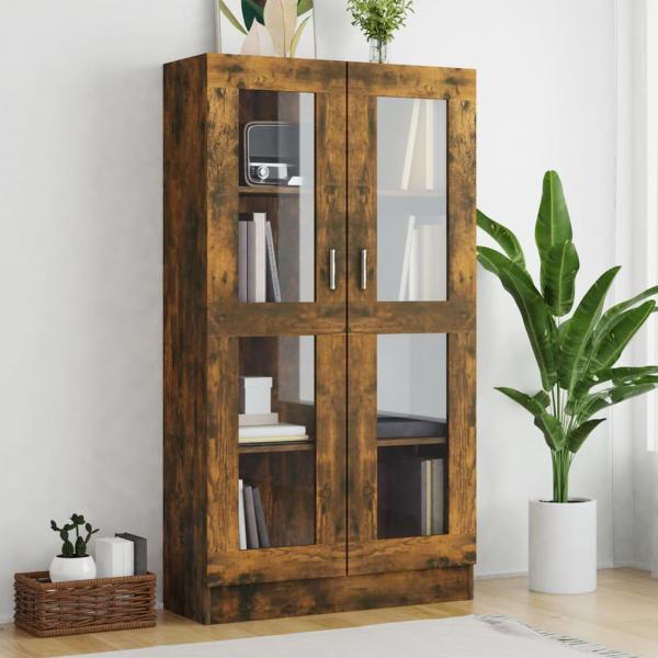 ARDEBO.de - Vitrinenschrank Räuchereiche 82,5x30,5x150 cm Holzwerkstoff