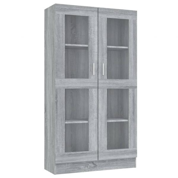 Vitrinenschrank Grau Sonoma 82,5x30,5x150 cm Holzwerkstoff