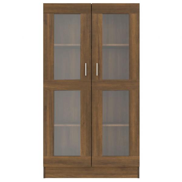 Vitrinenschrank Braun Eiche-Optik 82,5x30,5x150cm Holzwerkstoff