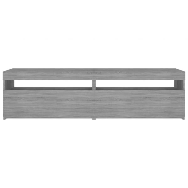 TV-Schrank mit LED-Leuchten 2 Stück Grau Sonoma 75x35x40 cm