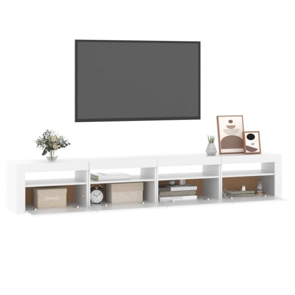 TV-Schrank mit LED-Leuchten Weiß 240x35x40 cm