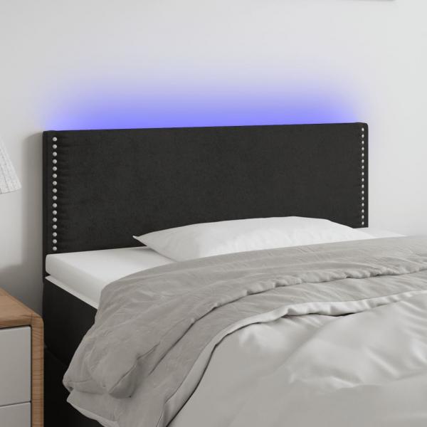 ARDEBO.de - LED Kopfteil Schwarz 80x5x78/88 cm Samt