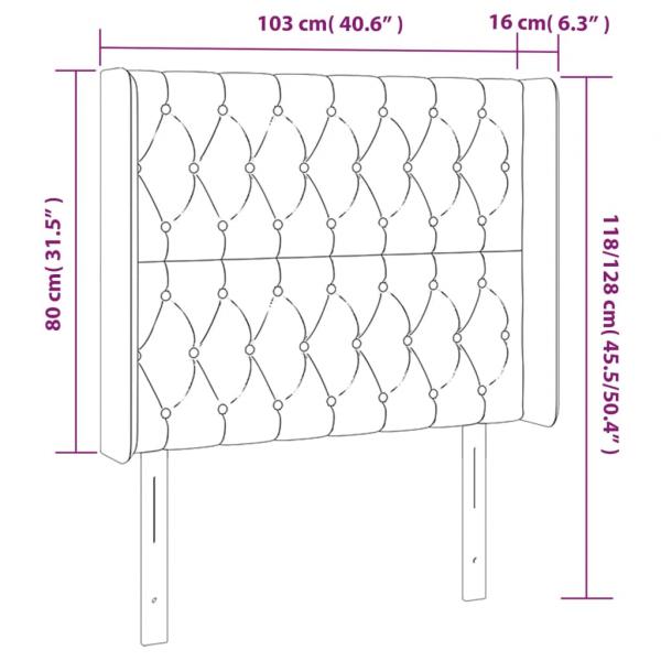 LED Kopfteil Schwarz 103x16x118/128 cm Stoff