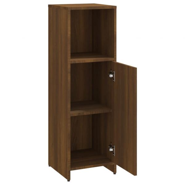 Badschrank Braun Eichen-Optik 30x30x95 cm Holzwerkstoff