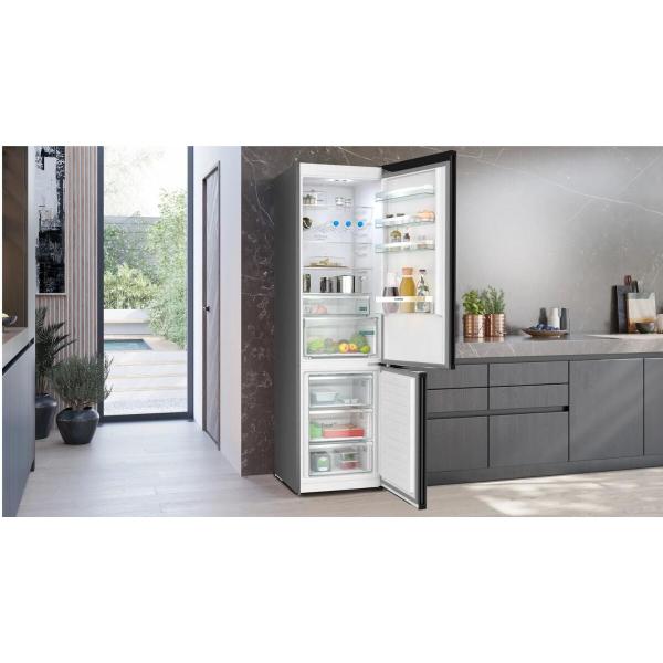 Siemens KG39NXXCF iQ300 Stand Kühl-Gefrierkombination, 60 cm breit, 363 L, ecoMode, Touch-Bedienung, noFrost, BlackSteel