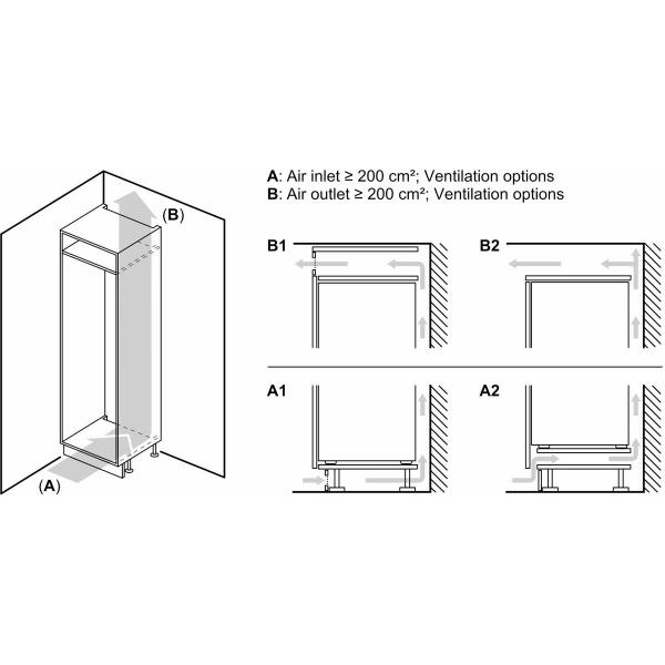 Neff GI7813CE0 N70 Einbau-Gefrierschrank, Nischenhöhe: 178 cm, 212 L, No Frost, Festtürtechnik, Vario Zone, Soft Close