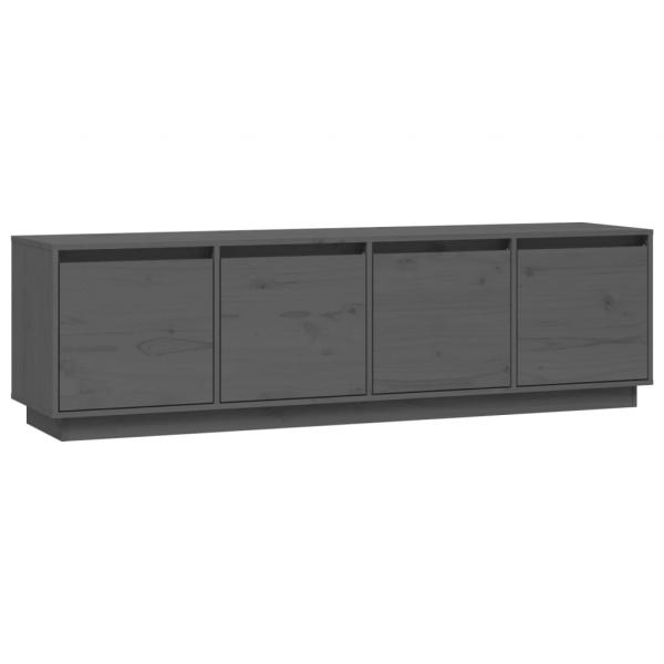 TV-Schrank Grau 156x37x45 cm Massivholz Kiefer