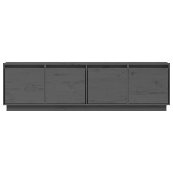 TV-Schrank Grau 156x37x45 cm Massivholz Kiefer