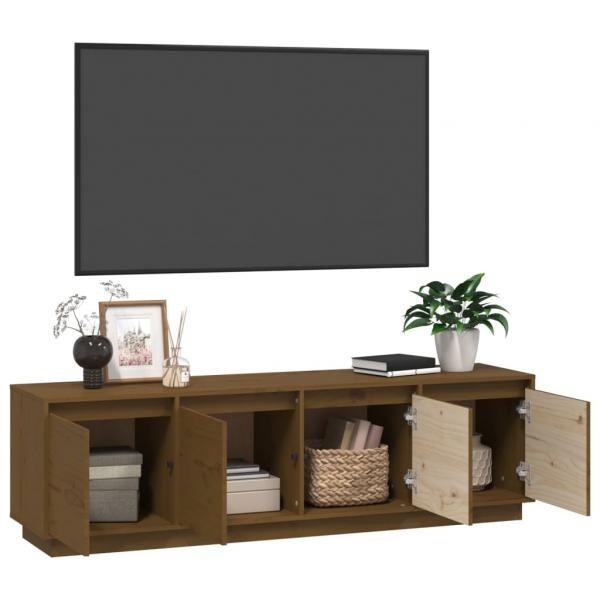 TV-Schrank Honigbraun 156x37x45 cm Massivholz Kiefer