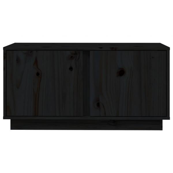 TV-Schrank Schwarz 80x35x40,5 cm Massivholz Kiefer