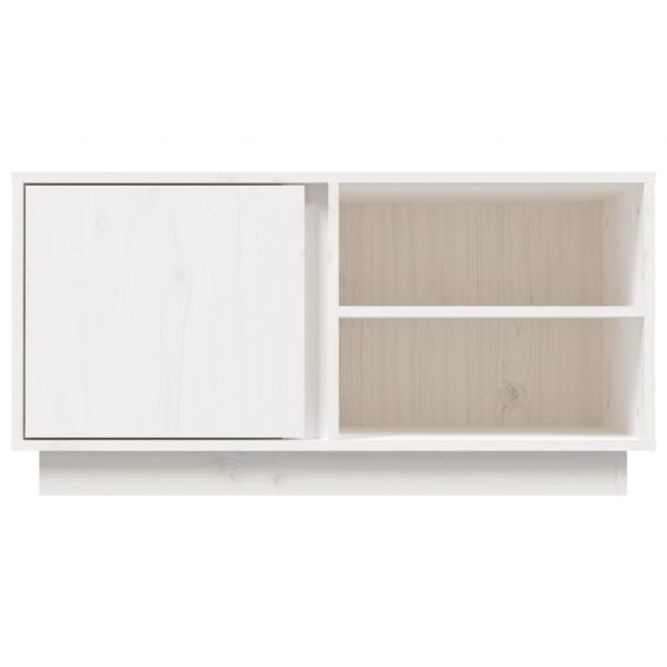 TV-Schrank Weiß 80x35x40,5 cm Massivholz Kiefer