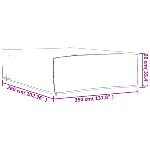 Gartenmöbel-Abdeckung Schwarz 350x260x90 cm 420D Oxford