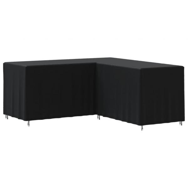 ARDEBO.de - Gartensofa-Abdeckung L-Form Schwarz 215x215x80 cm 420D Oxford