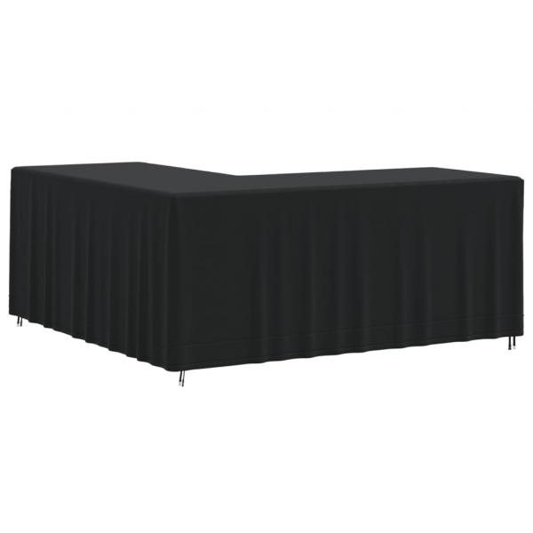 Gartensofa-Abdeckung L-Form Schwarz 215x215x80 cm 420D Oxford