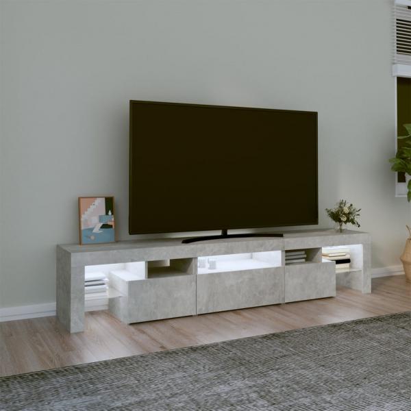 TV-Schrank mit LED-Leuchten Betongrau 200x36,5x40 cm