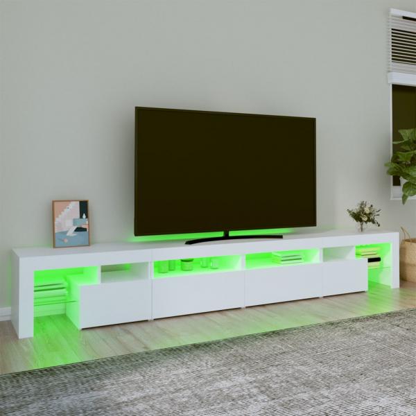 TV-Schrank mit LED-Leuchten Weiß 260x36,5x40 cm