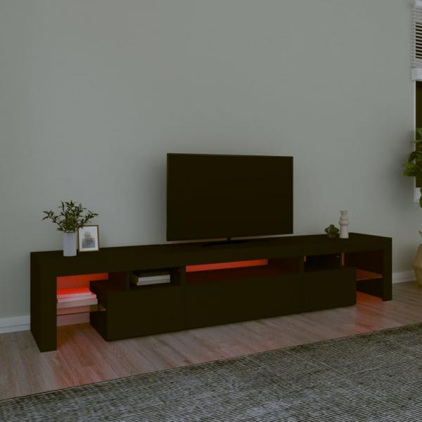 TV-Schrank mit LED-Leuchten Schwarz 215x36,5x40 cm