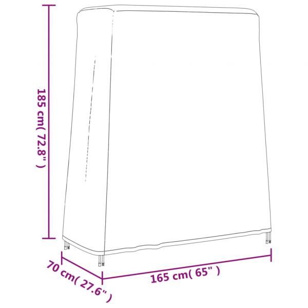 Abdeckung für Tischtennisplatte Schwarz 165x70x185 cm Oxford