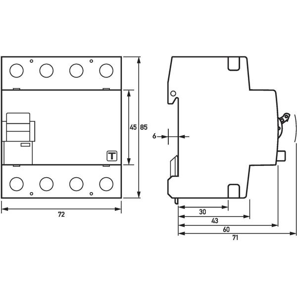 Doepke DFS4 040-4/0,30-A S FI-Schutzschalter, 4-polig, Typ A (9136905)