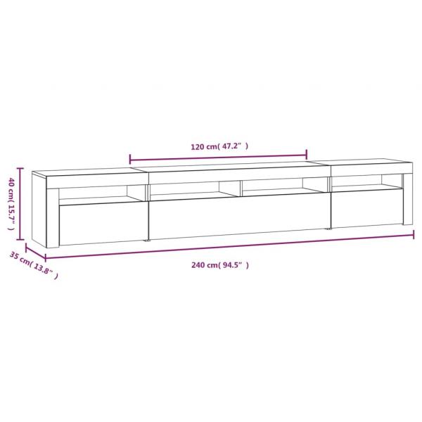 TV-Schrank mit LED-Leuchten Weiß 240x35x40 cm