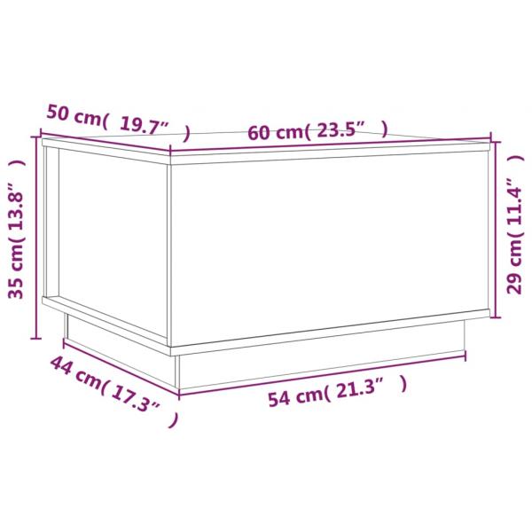 Couchtisch 60x50x35 cm Massivholz Kiefer