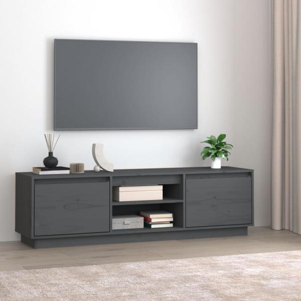 ARDEBO.de - TV-Schrank Grau 140x35x40 cm Massivholz Kiefer