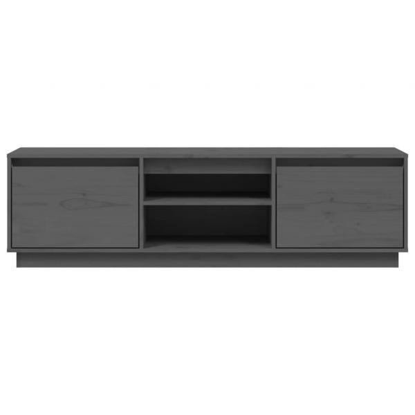 TV-Schrank Grau 140x35x40 cm Massivholz Kiefer