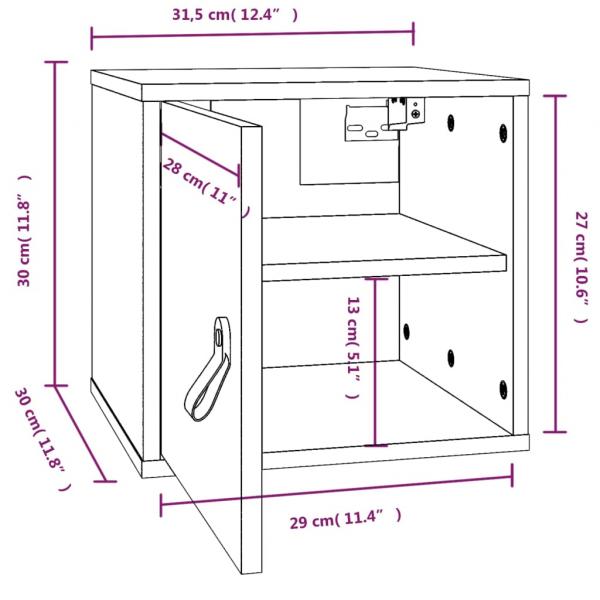 Wandschrank 31,5x30x30 cm Massivholz Kiefer