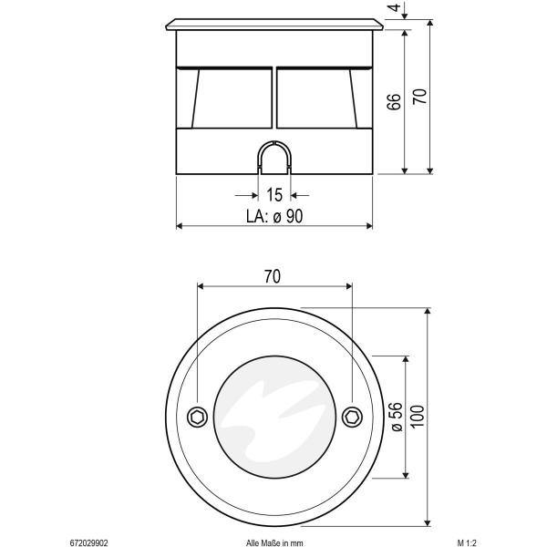 EVN Bodeneinbauleuchte, LED, RGB+W, 3000K, 2W, IP67, rund, edelstahl (672029902)