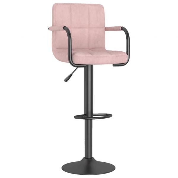 Barhocker 2 Stk. Rosa Samt