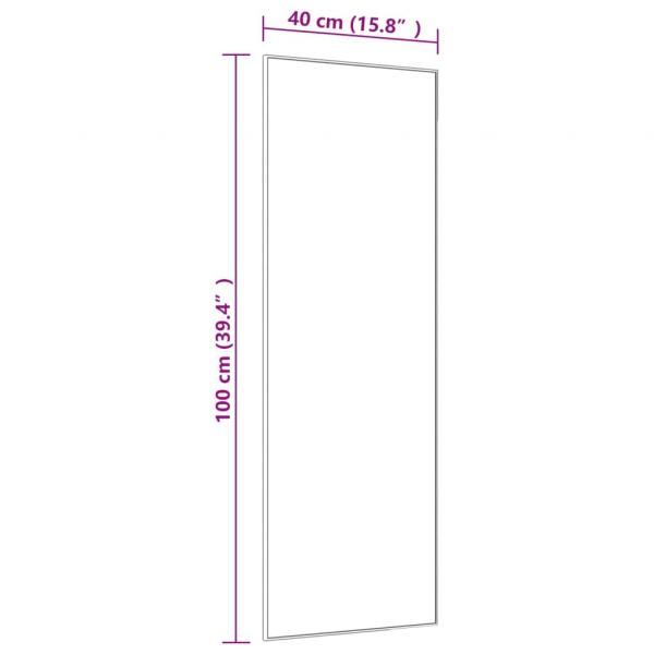 Türspiegel Golden 40x100 cm Glas und Aluminium