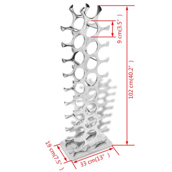 Weinregal Aluminium Silber 27 Flaschen