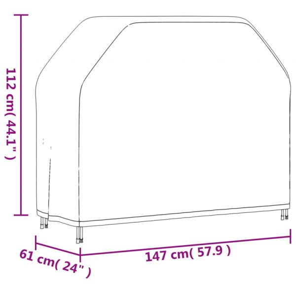 Grillabdeckung 147x61x112 cm Schwarz 420D Oxford