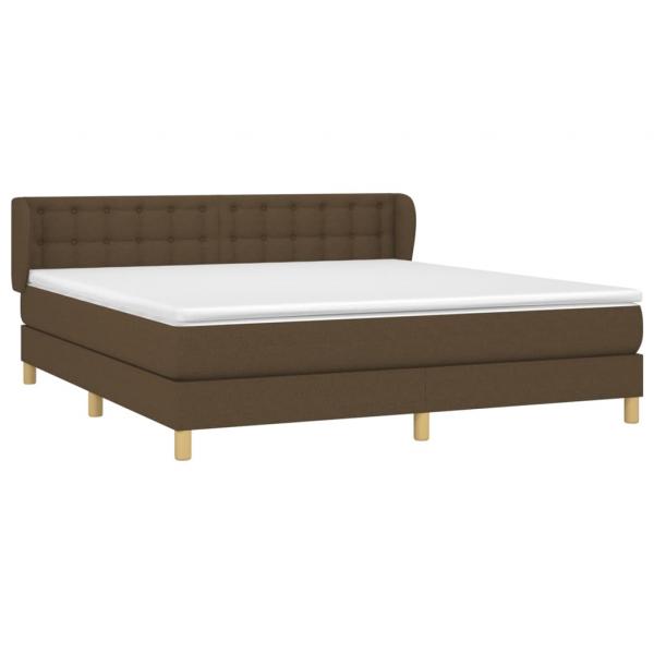 Boxspringbett mit Matratze Dunkelbraun 180x200 cm Stoff