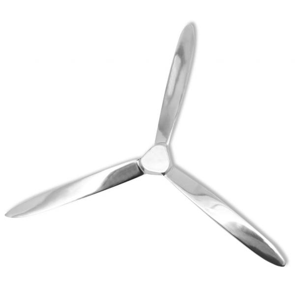 Wanddekoration Propeller Silbern 70cm Aluminium