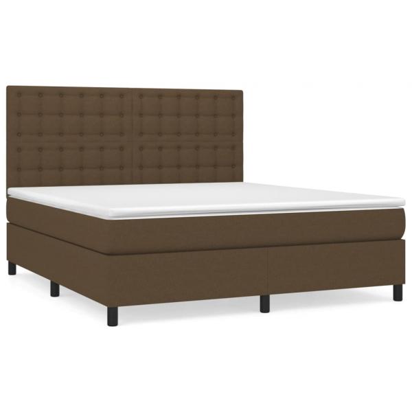 Boxspringbett mit Matratze Dunkelbraun 180x200 cm Stoff