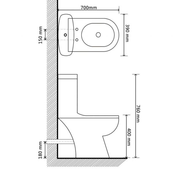 Toilette mit Spülkasten Schwarz