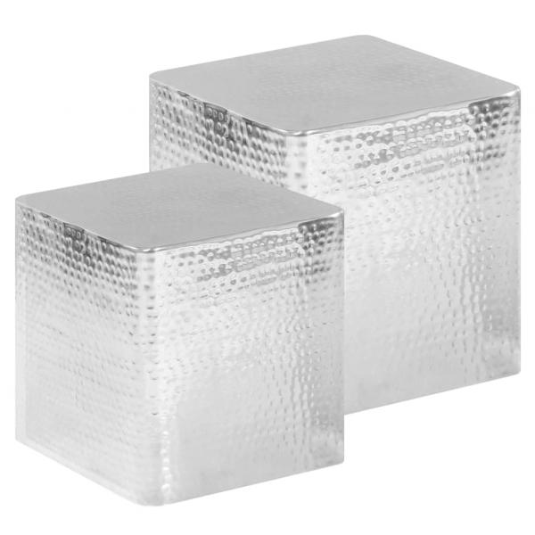 ARDEBO.de - Couchtische 2 Stk. Silbern Aluminium