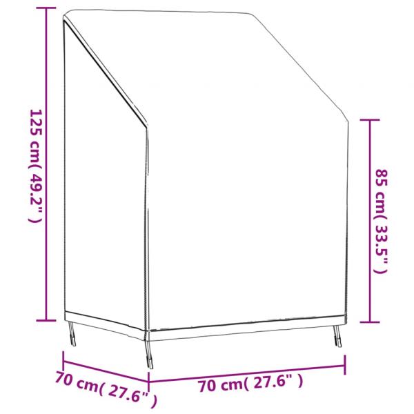 Abdeckung für Gartenstühle Schwarz 70x70x85/125 cm 420D Oxford