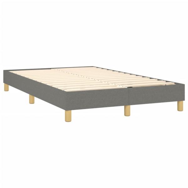 Boxspringbett mit Matratze & LED Dunkelgrau 120x200 cm Stoff 