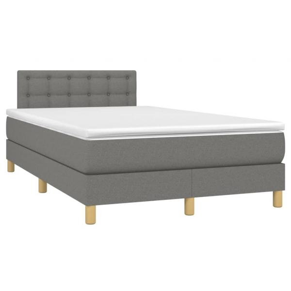 Boxspringbett mit Matratze Dunkelgrau 120x200 cm Stoff