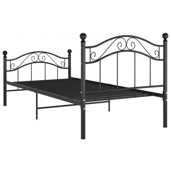 Bett Schwarz Metall 90x200 cm