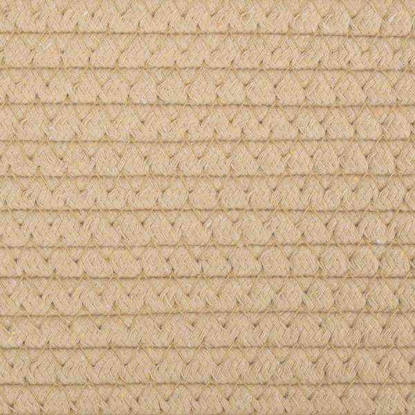 Aufbewahrungskorb Beige und Weiß Ø40x25 cm Baumwolle