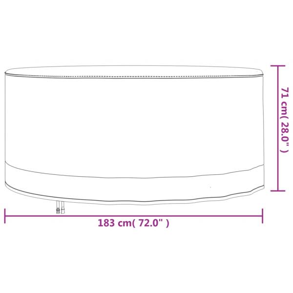 Gartenmöbel-Abdeckungen 2 Stk. Ø 183x71 cm 600D Oxford-Gewebe