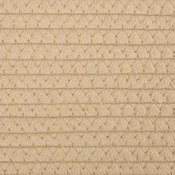 Wäschekorb Beige und Weiß Ø60x36 cm Baumwolle