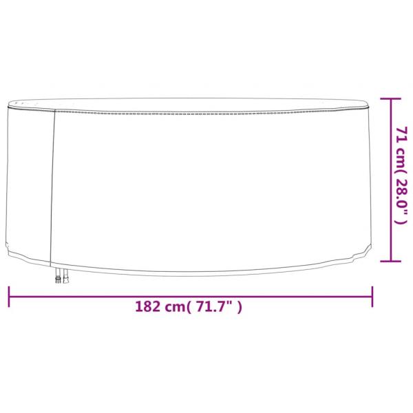 Gartenmöbel-Abdeckungen 2 Stk. Ø 182x71 cm 420D Oxford-Gewebe