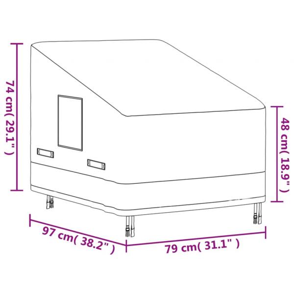 Gartensessel-Abdeckungen 2 Stk. 79x97x48/74 cm 600D Oxford