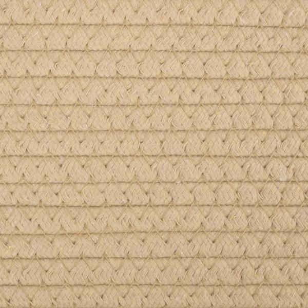 Wäschekorb Beige und Weiß Ø55x36 cm Baumwolle