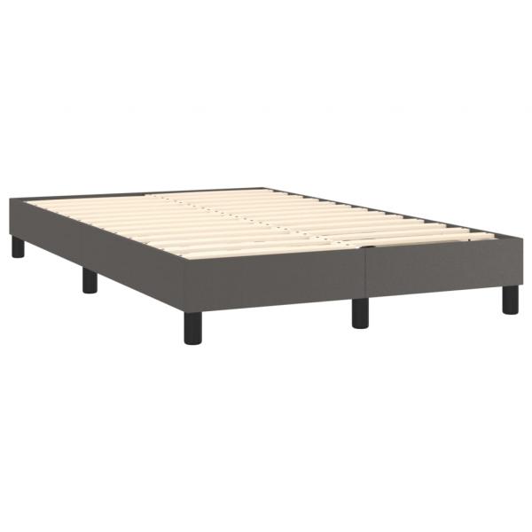 Boxspringbett mit Matratze Grau 120x200 cm Kunstleder